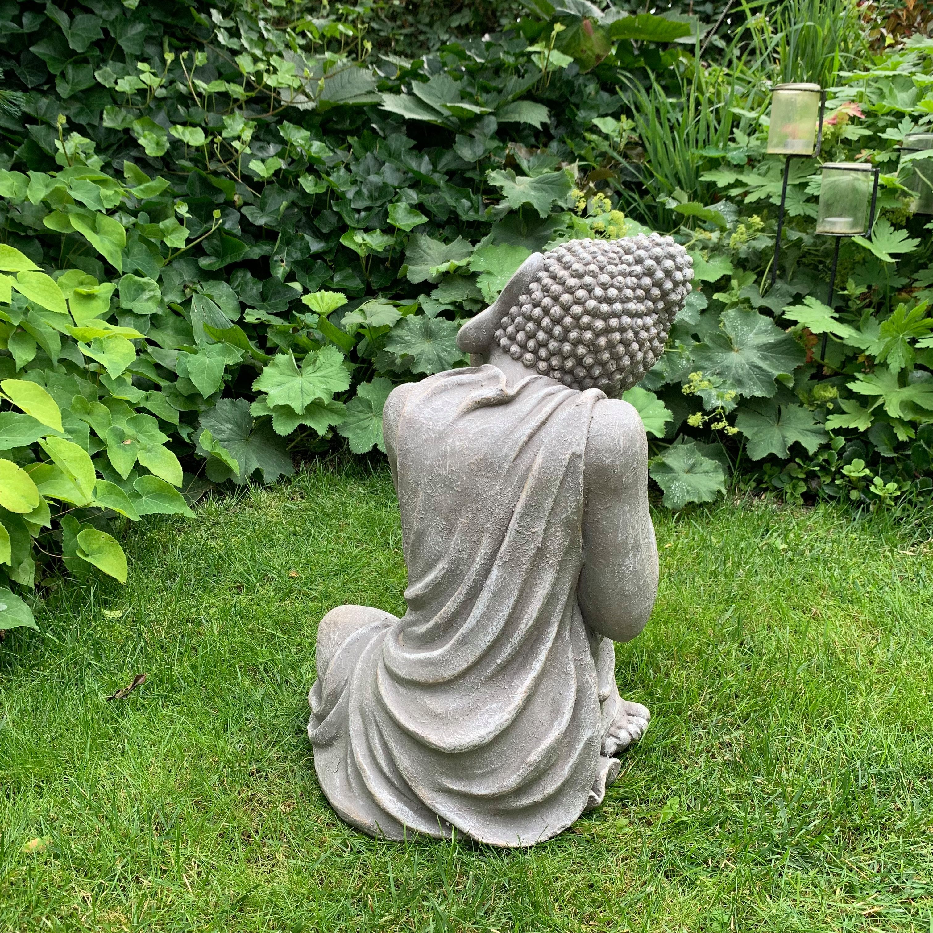 K&L Wall Art Buddhafigur Feng Shui Fensterbank Deko Buddha Statue Zen Figur, Meditationsstatue aus Kunststein