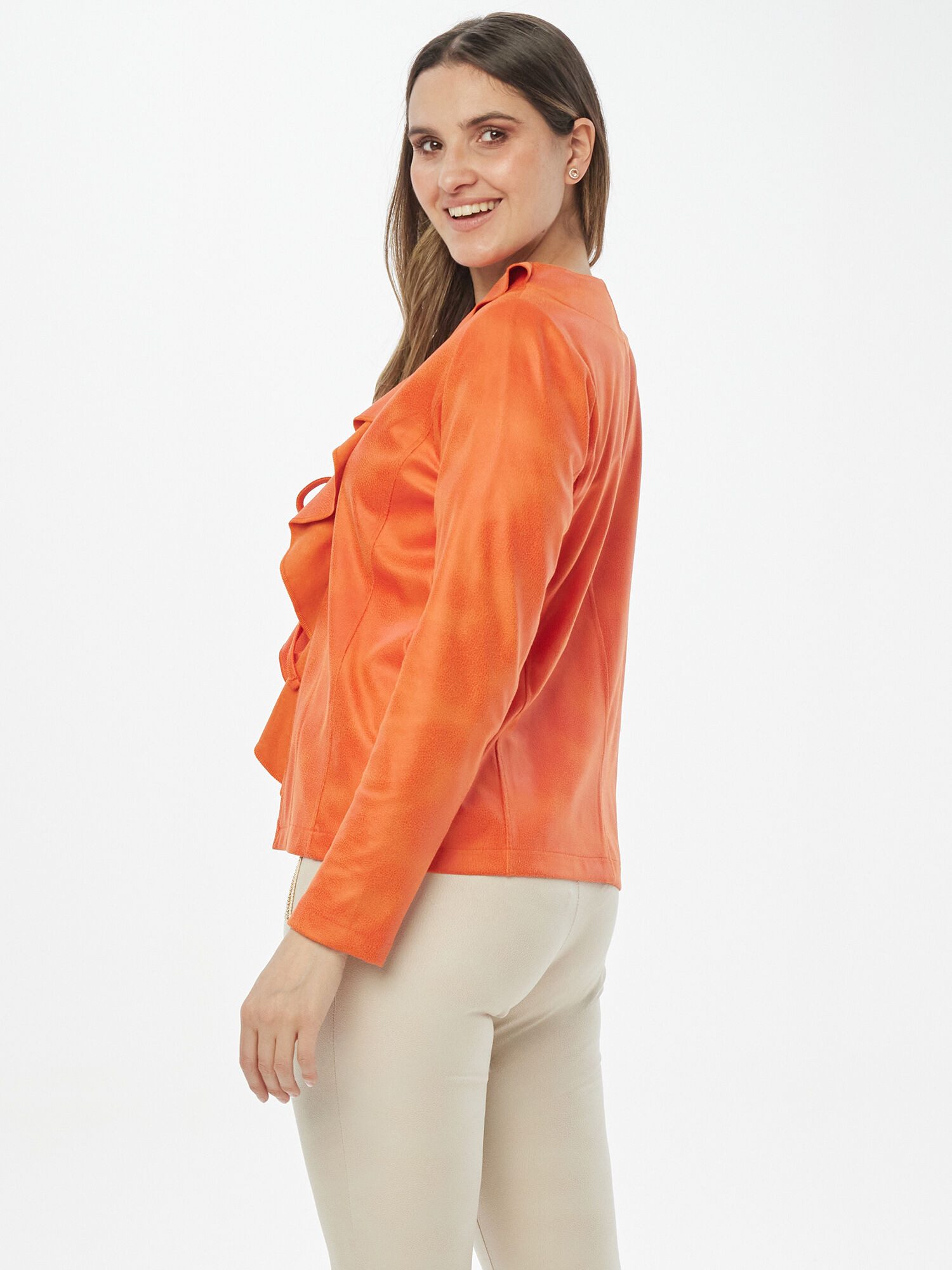 MONACO blue Blusenblazer Jacke Körpernah mit Volants günstig online kaufen