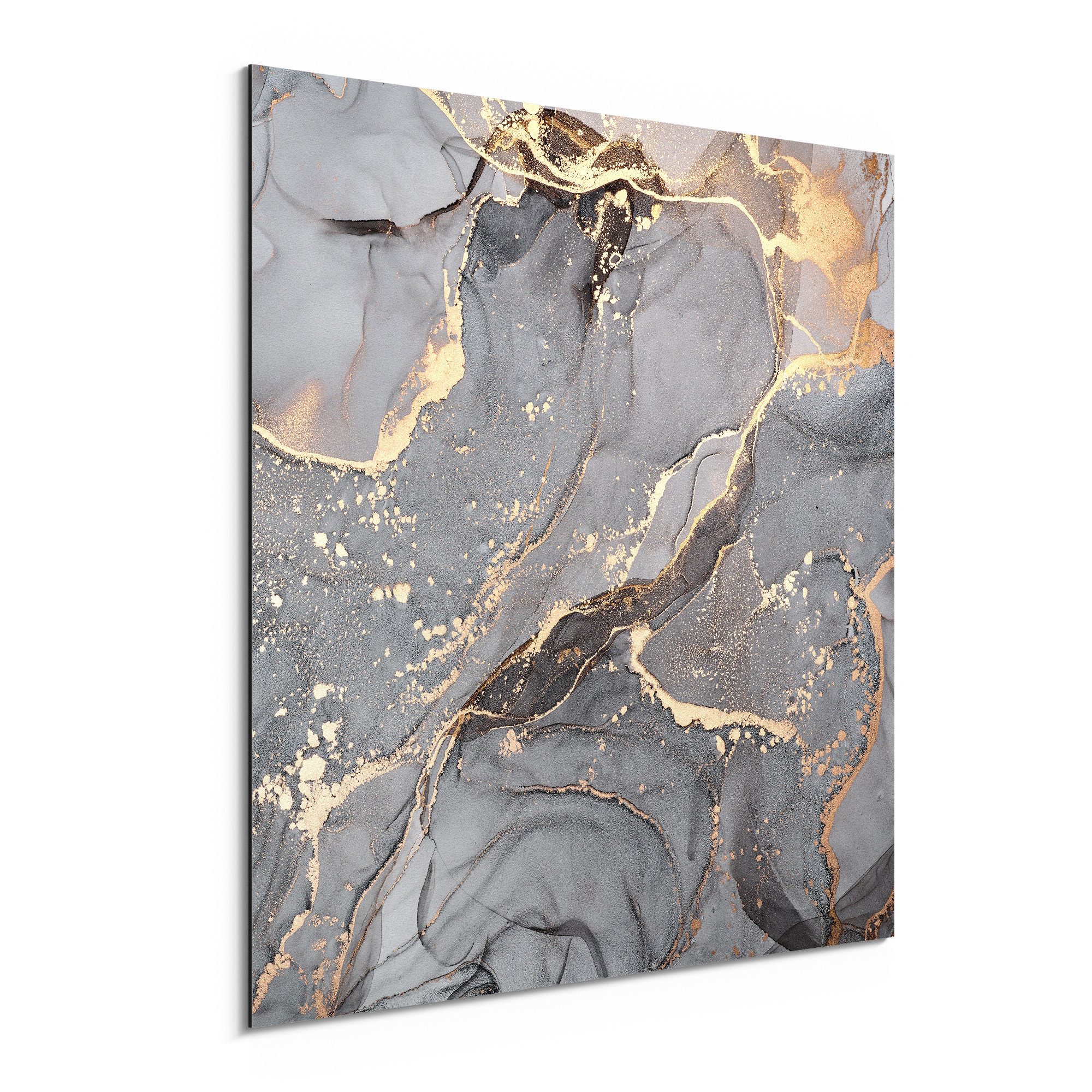 DEQORI Metallbild 'Elegantes Marmormuster', Alu Dibond Bild Aluminium Aluverbundplatte Design Wandbild Aludibond