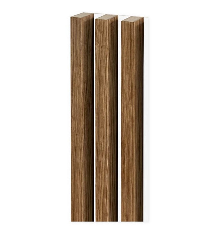 Thumbnail - Clamaro Wandpaneel Lamellenwand Set 12 Stück mit Rückwand Holzlamellen 2750x28x37 mm