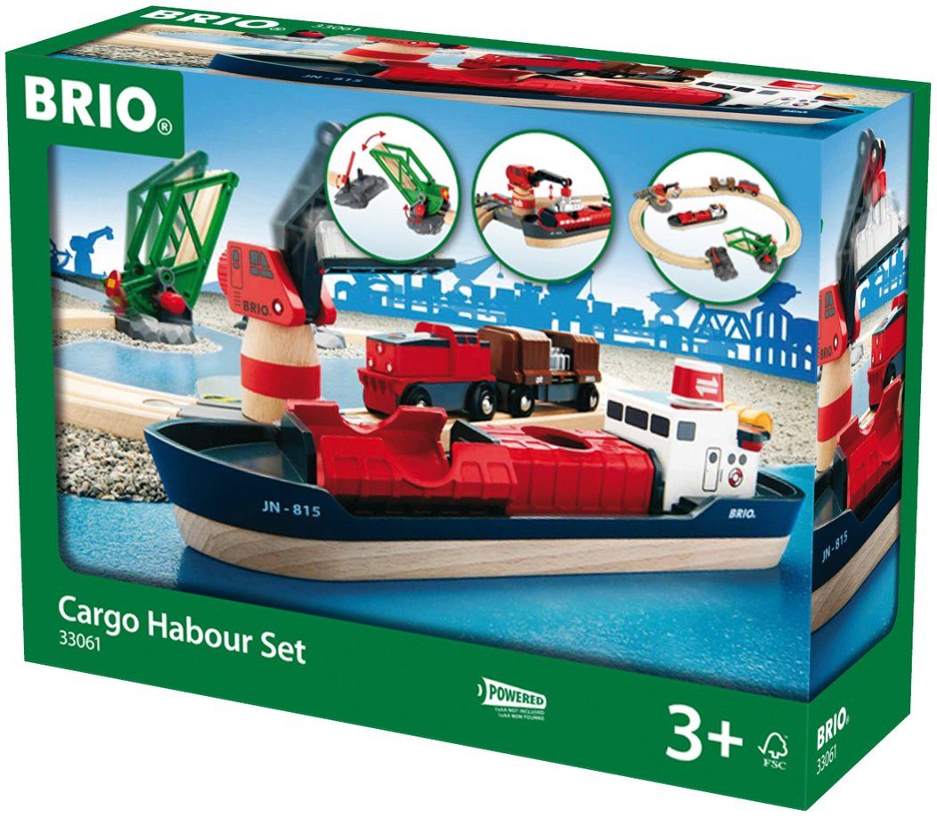 BRIO® Spielzeug-Eisenbahn BRIO® WORLD, Container Hafen Set, (Set)