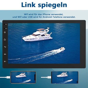 Hikity 1 DIN 7 Zoll Touchscreen mit GPS Navi Mirror Link Rückfahrkamera Autoradio (USB Digital Media Receiver, iOS/Android, WiFi, FM RDS)