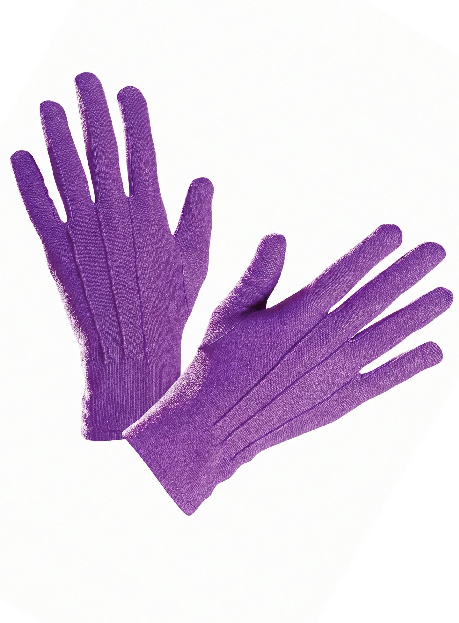 Widdmann Kostüm Stoffhandschuhe lila, Einfarbige, dehnbare Handschuhe für Damen und Herren