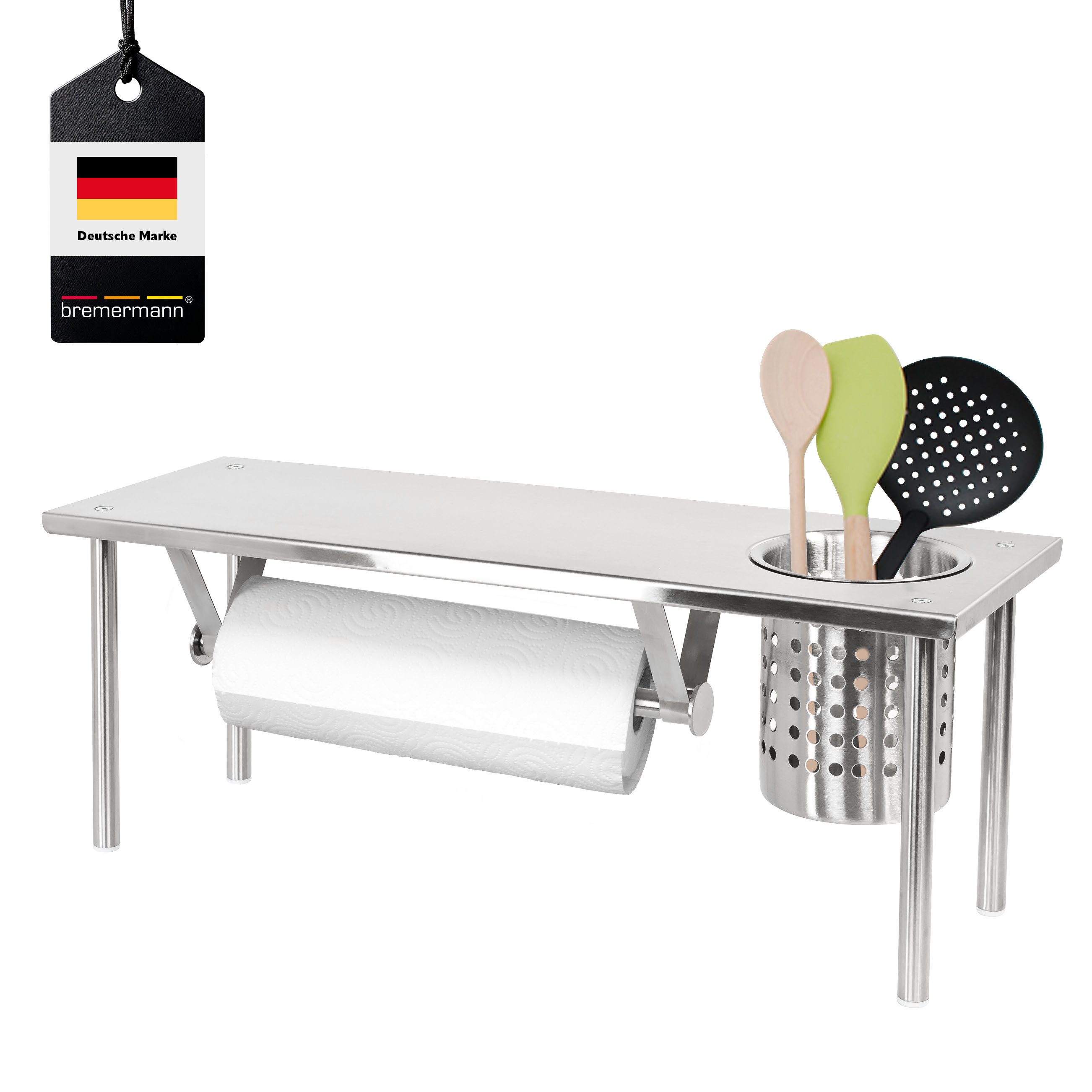 bremermann Küchenregal Küchenregal mit Rollenhalter und Utensilienhalter, E günstig online kaufen