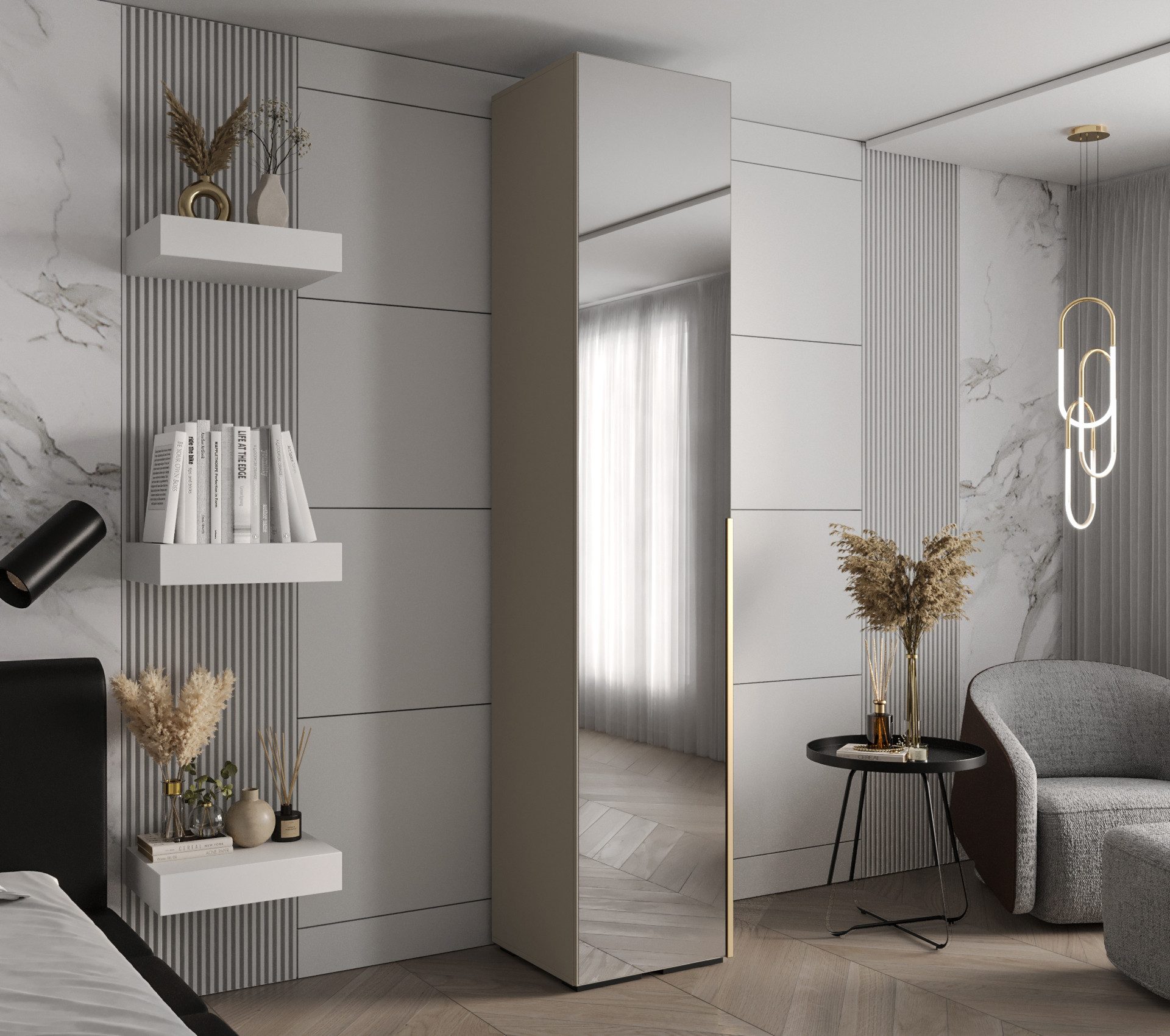 ABIKS MÖBEL Drehtürenschrank Inova 1 Schlafzimmerschrank mit Spiegel, Kleid günstig online kaufen