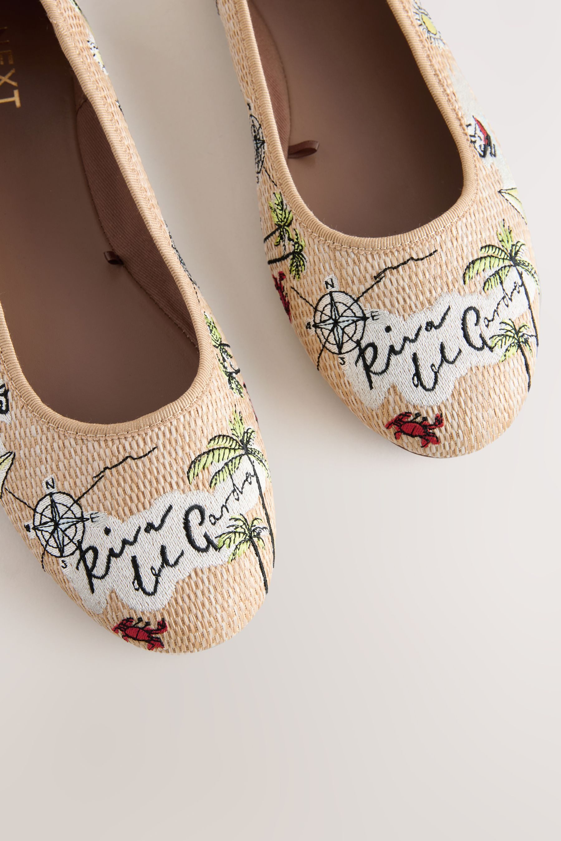 Next Forever Comfort® Bestickte Ballerinas aus Bast Ballerina (1-tlg)