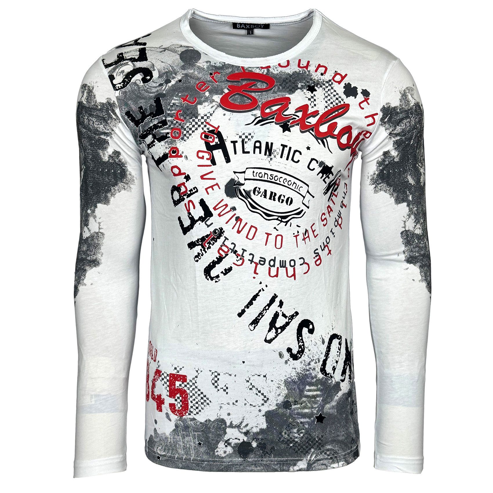 Baxboy Longshirt Baxboy Herren Longsleeve T-Shirt Langarmshirt Aufdruck Obe günstig online kaufen