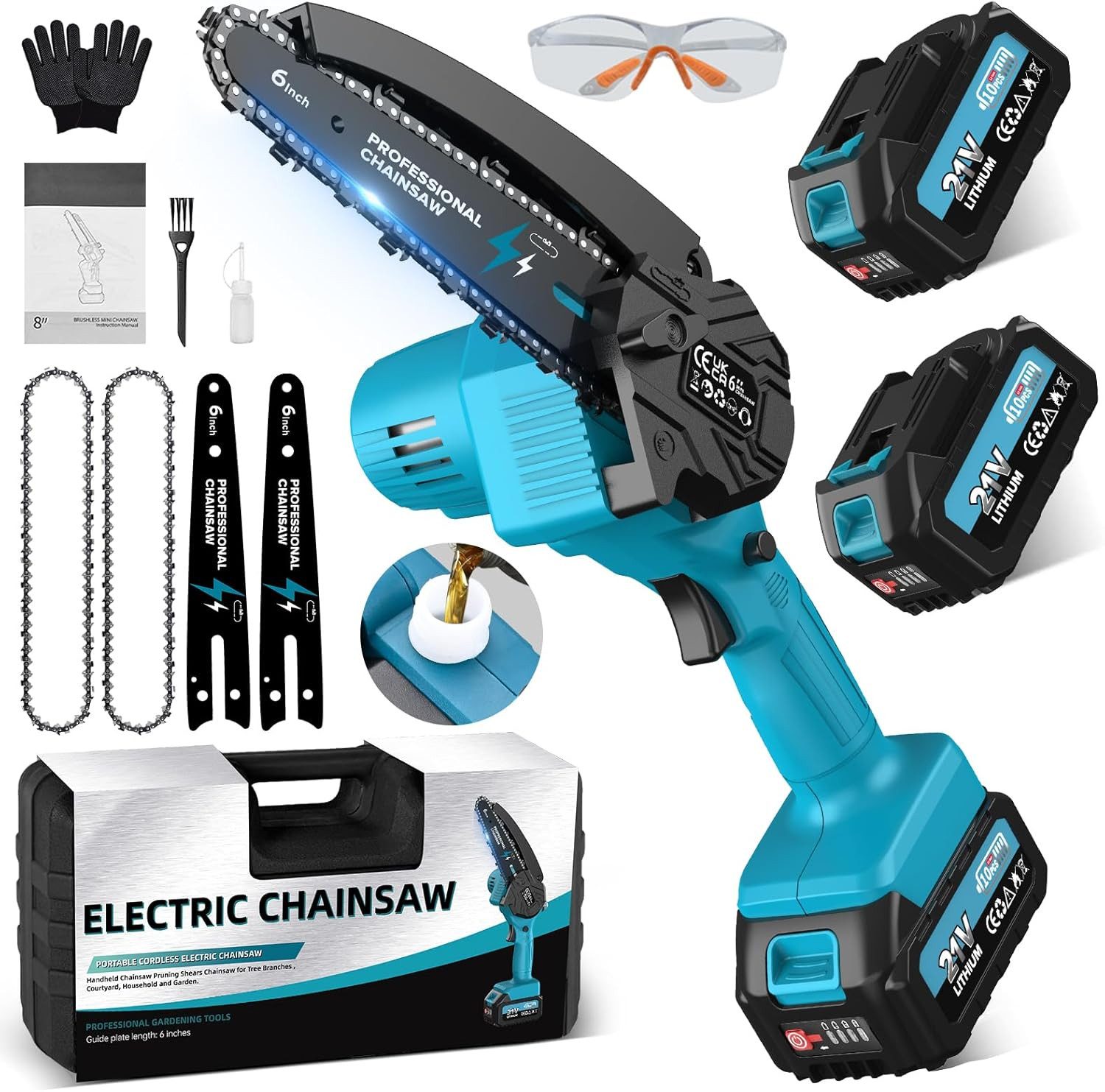 Rinoxar Akku-Kettensäge 6 Zoll Mini Handkettensäge, günstig online kaufen
