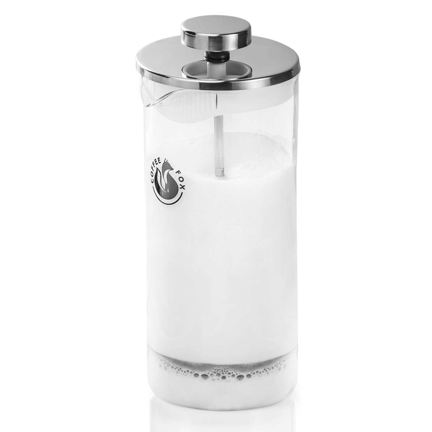 Coffee Fox Milchaufschäumer Coffee Fox Milchaufschäumer aus Glas – French Press 450 ml Milchschaum, French Press Milchschaum 450 ml