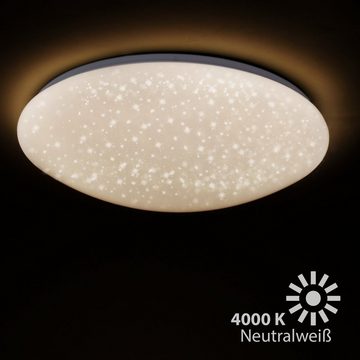 Briloner Leuchten LED Deckenleuchte 3226-016, LED fest verbaut, Neutralweiß, Deckenlampe Sternenhimmel, 2400lm, 4000K, Ø 48cm