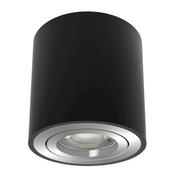 linovum LED Aufbaustrahler Spot Aufbauleuchte CORI in schwarz gebuerstet schwenkbar mit LED GU10, Leuchtmittel inklusive, Leuchtmittel inklusive