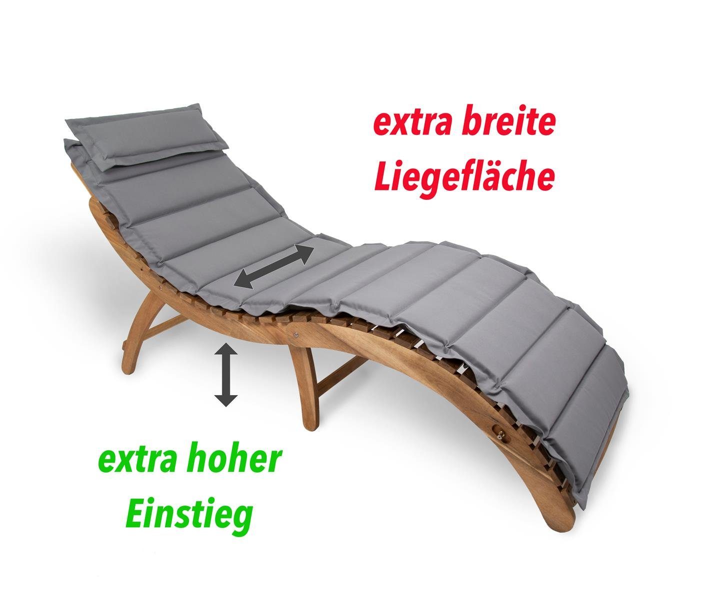 bellavista Home&Garden® Gartenliege Catania XXL Sonnenliege mit 75cm