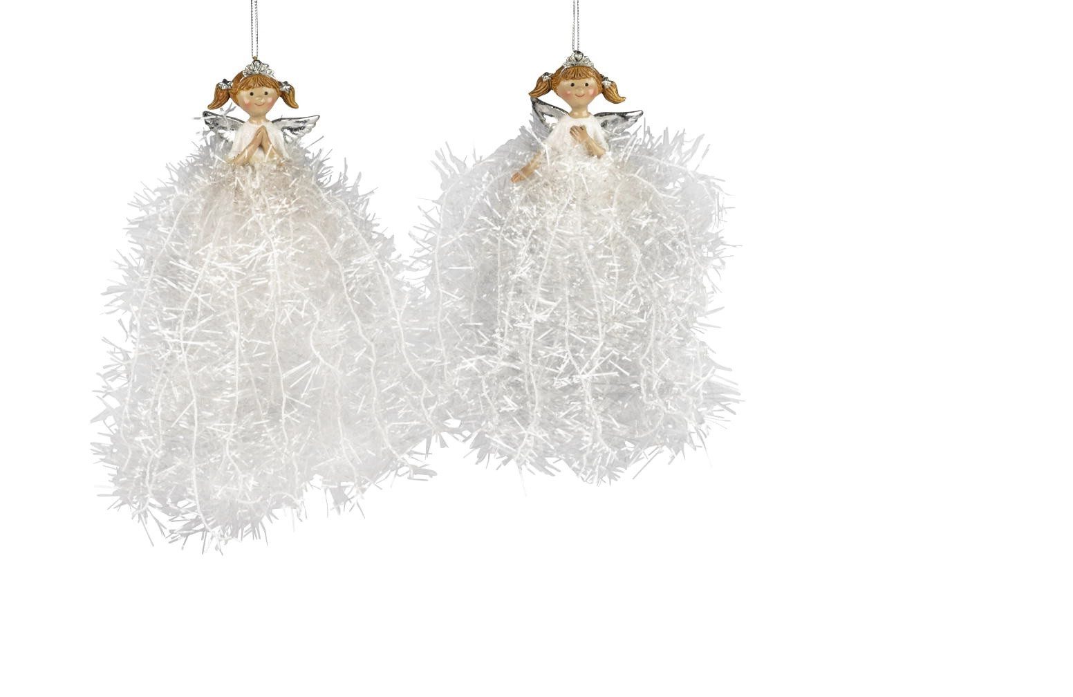 formano Dekofigur 2er Set Deko Anhänger Engel Rock Gitzer Weihnachten Engel günstig online kaufen