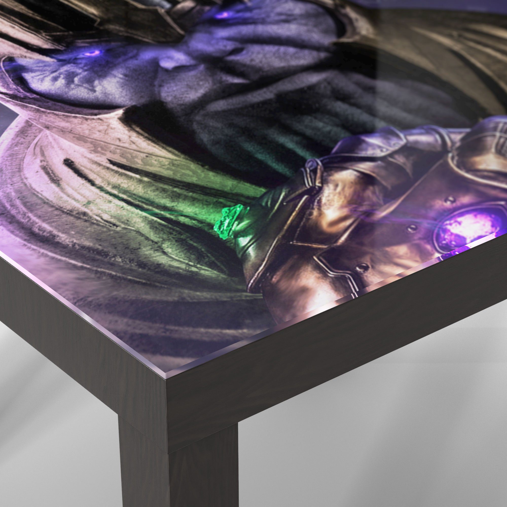 Glas DEQORI Glastisch 'Thanos Schwarz Nahem', Rüstung modern von Couchtisch Beistelltisch