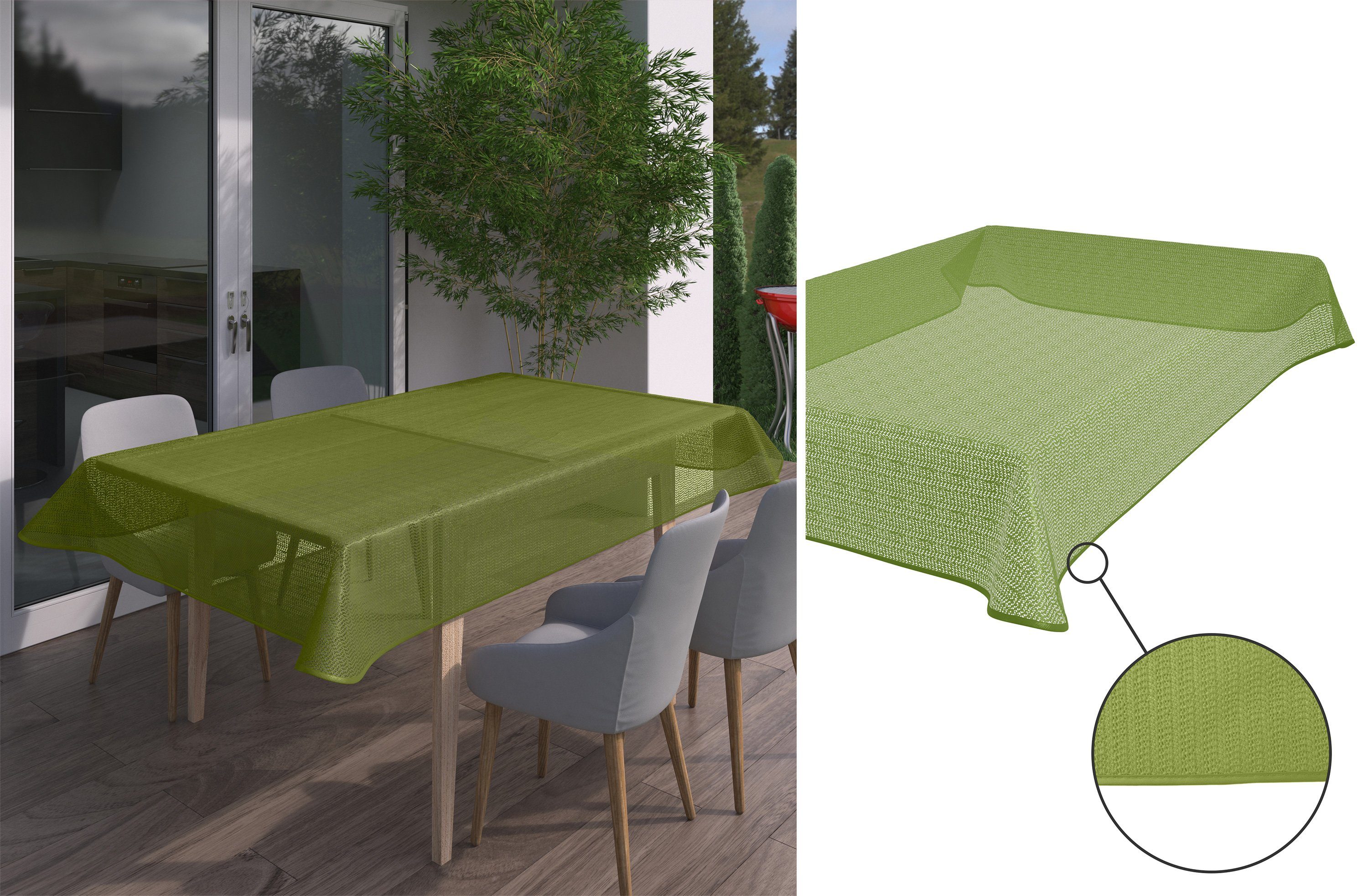 Beautex Tischdecke Tokio Weichschaum Tischdecke mit Paspelband, Garten, Balkon, Terrasse (1-tlg), Waschbar bis 30°C, mit Paspelband & Sonnenschutz-Imprägnierung
