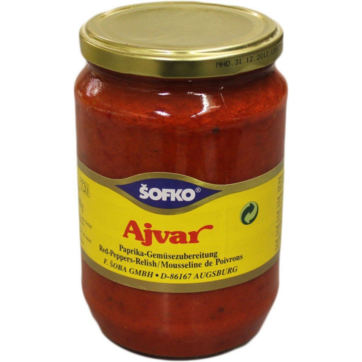 SOFKO Saucen, Sofko Ajvar Paprika und Aubergine Gesmüsezubereitung scharf 720ml