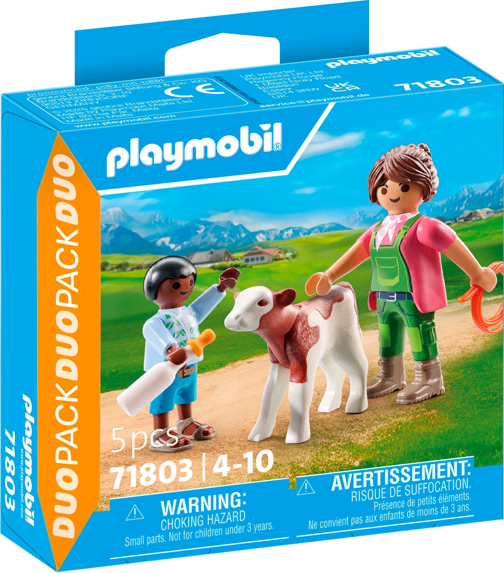 Playmobil® Bäuerin mit Kind und Kalb (71803), Playmobil DuoPack Konstruktio günstig online kaufen