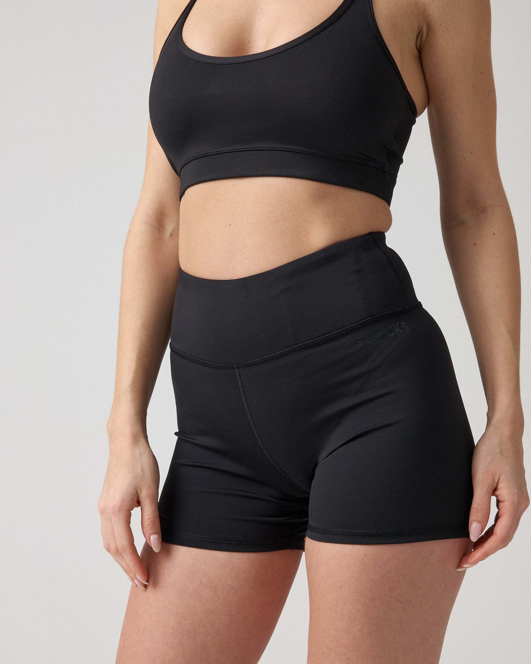 SNOCKS Sporthose High Waist Hot Pants (1-tlg) blickdickt, mit Schlüsselfach und ohne kratzenden Zettel