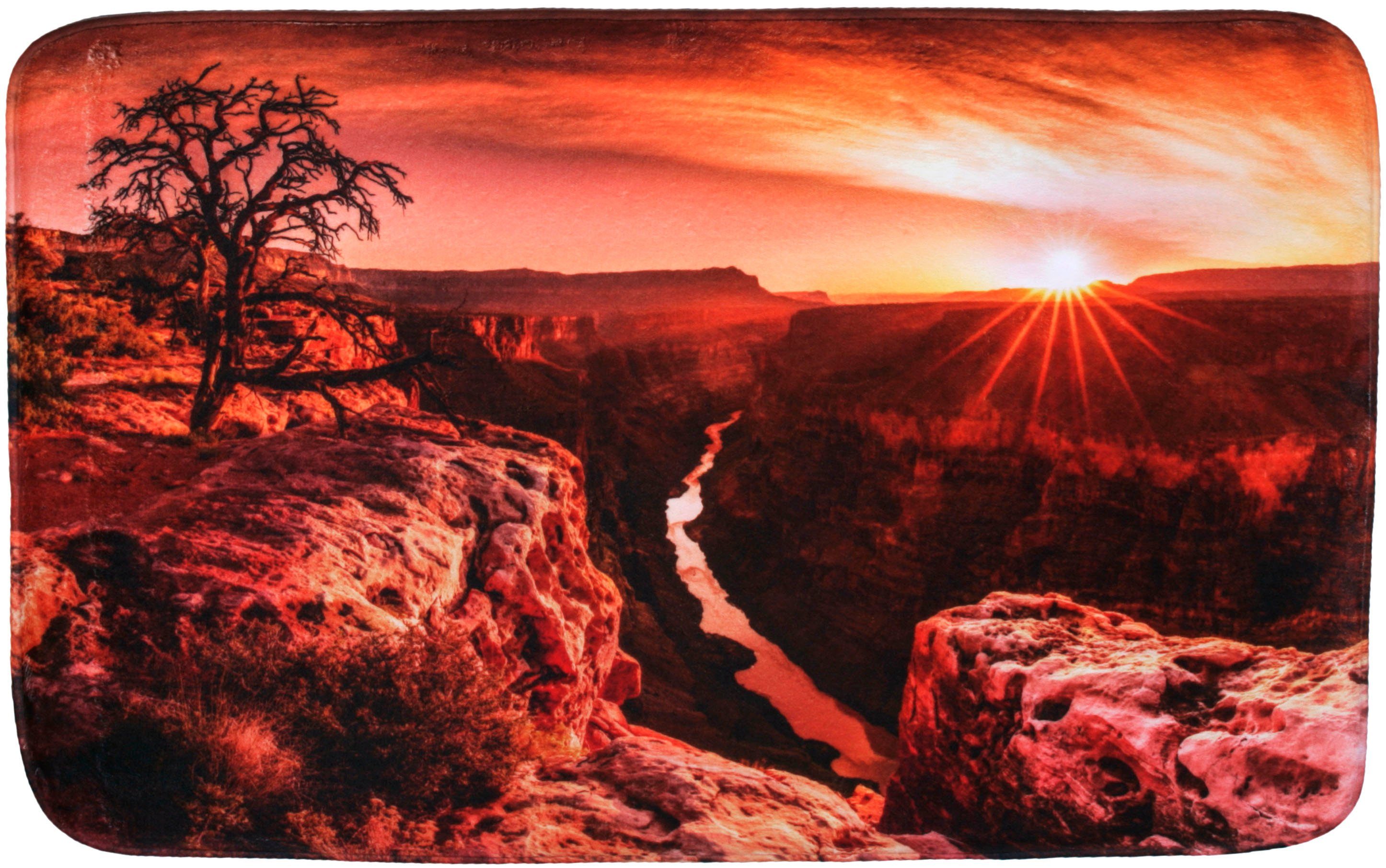 Badematte Grand Canyon Sanilo, Höhe 15 mm, schnell trocknend, Polyester, rechteckig, Memory Schaum