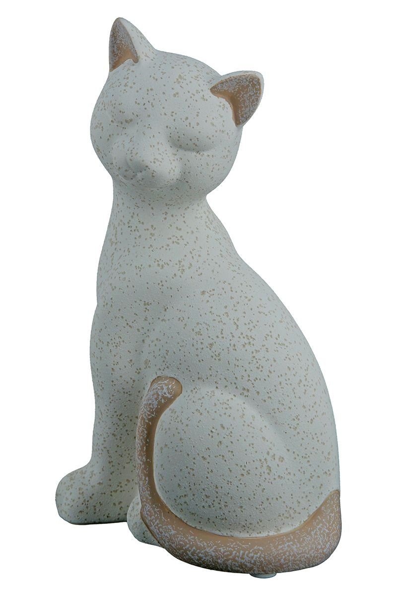 Dekoobjekt Katze Sprenkeln mit GILDE Keramik hellbraun/weiß 2tlg. Olbia cremefarbenen