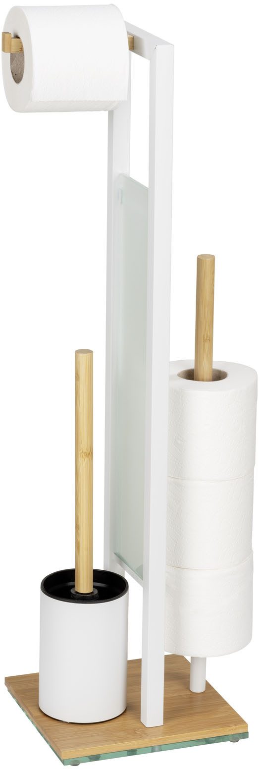 WENKO WC-Garnitur Rivalta, Toilettenpapierhalter, Ersatzrollenhalter, WC-Bürstenhalter & Bürste