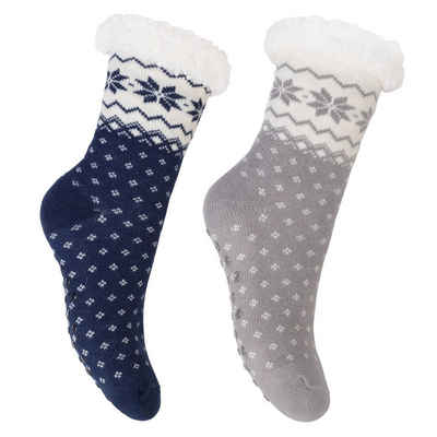 Footstar ABS-Socken Winter Haussocken für Damen & Herren (1/2 Paar) Kuschelsocken