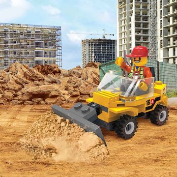 Blocki Konstruktions-Spielset BLOCKI MyCity Baustelle Bulldozer Bausatz Fahrzeug Spielzeug