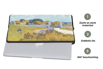 MuchoWow Laptop-Hülle Bauernhaus in der Provence - Vincent van Gogh 17 Zoll, Laptopsleeve, weiches Innenfutter zum Schutz Kratzern, Laptoptasche