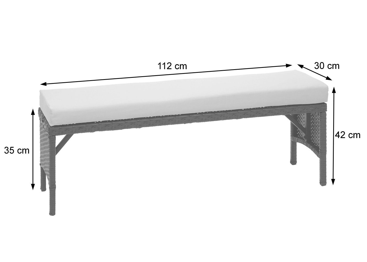 MCW Sitzbank MCW-G16-B, Sitzpolster mit Befestigung, Passend zu unserer Gastronomie-Serie G16