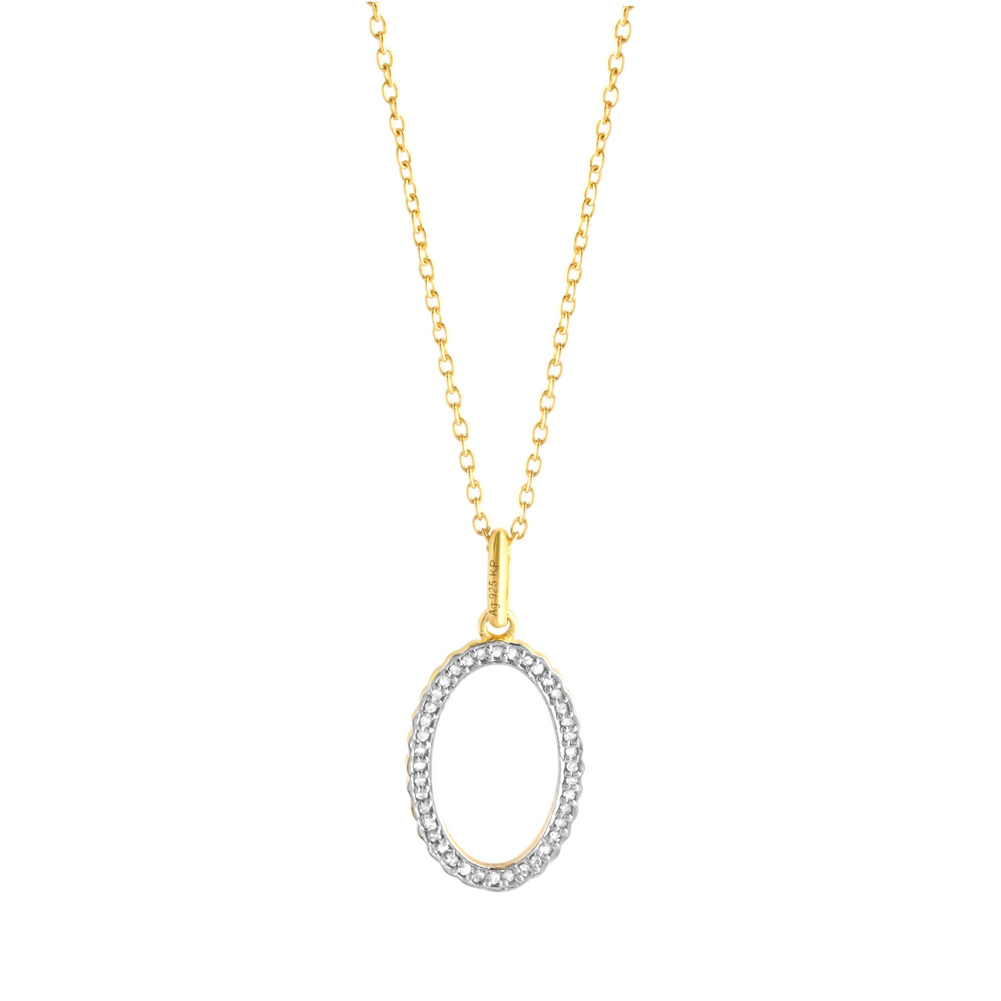 Diamonds by Ellen K. Kette mit Anhänger Silber 925 vergoldet mit 40x Diaman günstig online kaufen