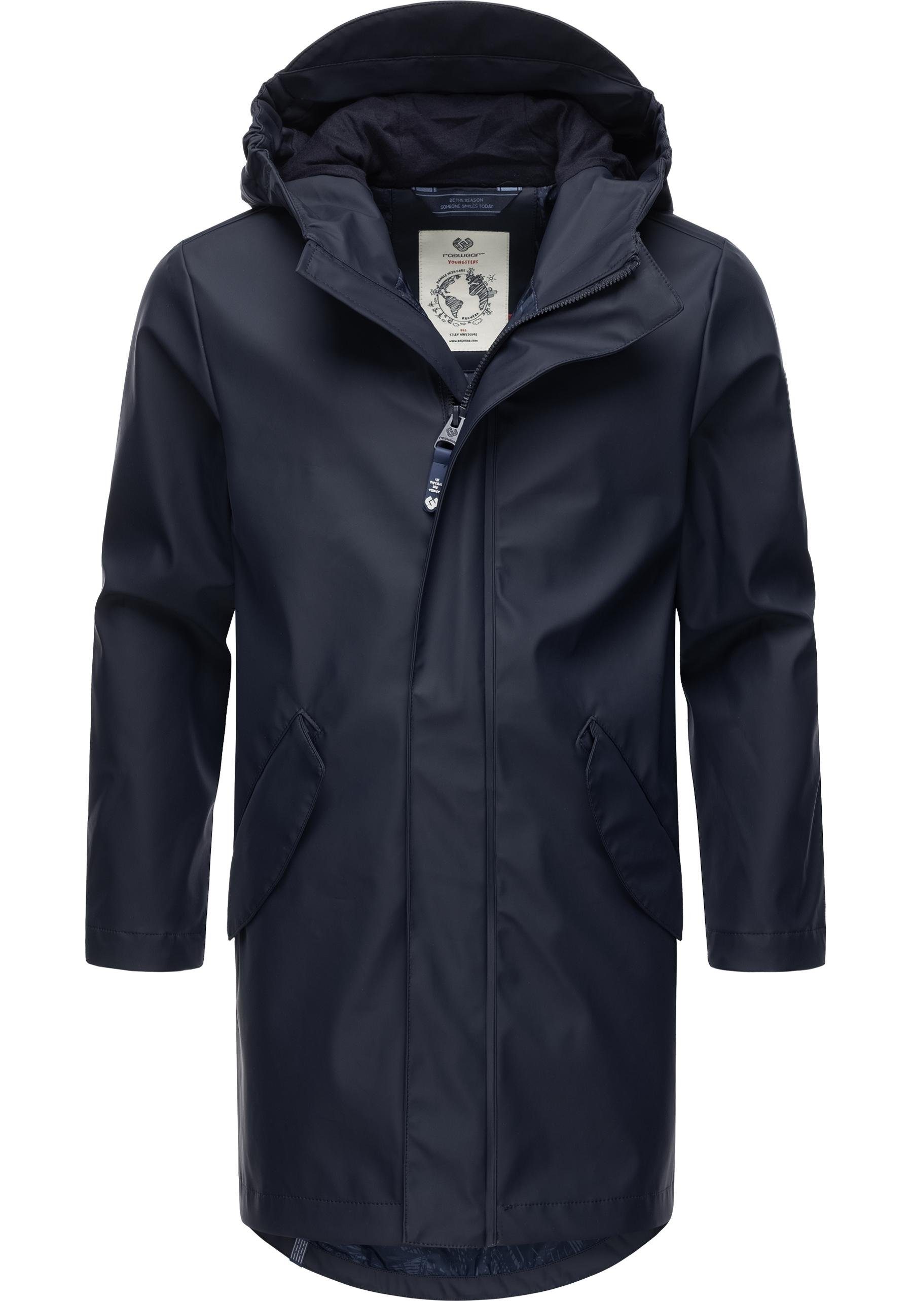 Bivoyek Regenjacke Übergangszeit Jungen Ragwear stylische die Regenmantel navy für