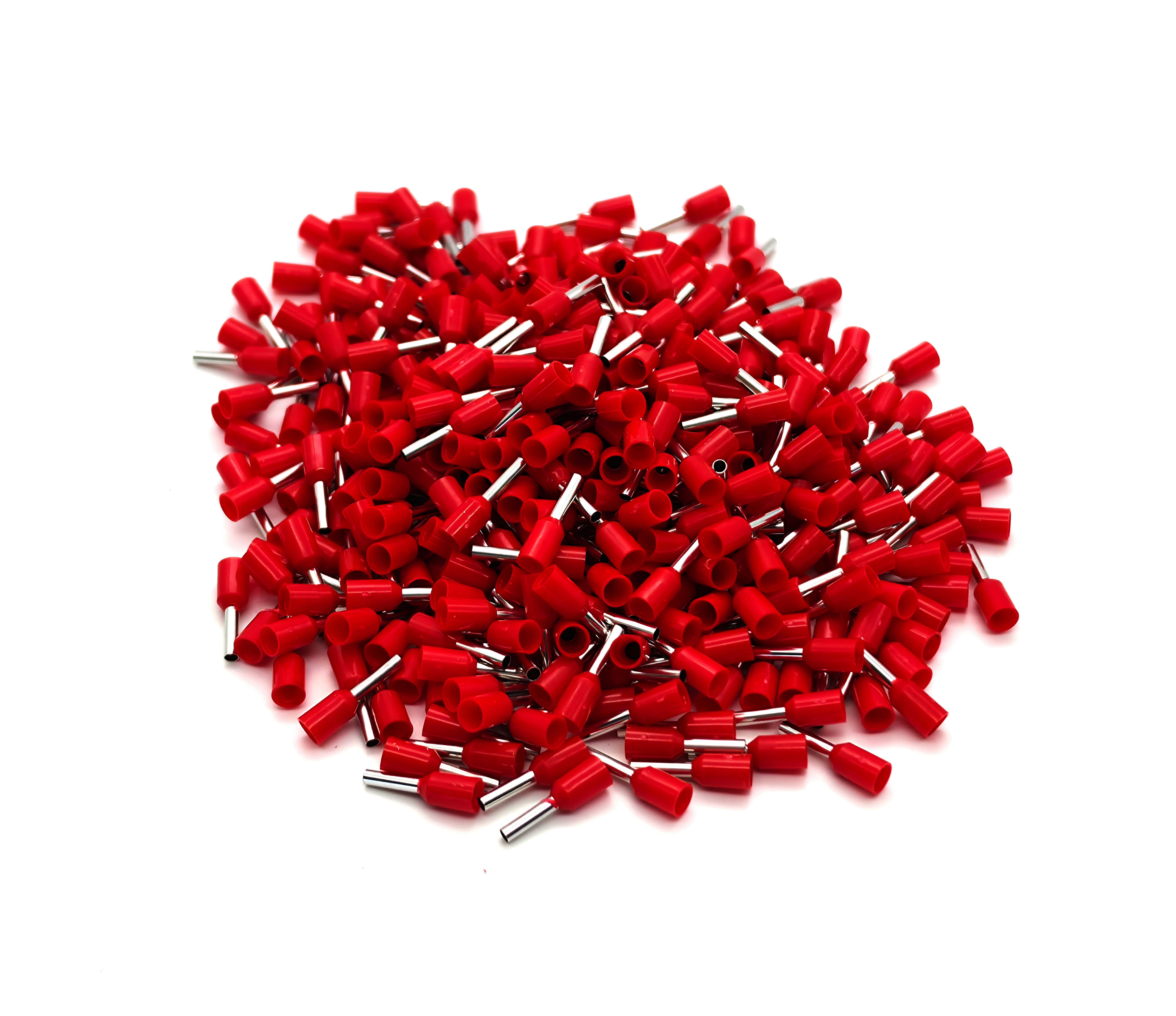 MK24 Handelshaus Aderendhülsen isoliert, 1,5 mm², 8 mm lang, rot, 5-tlg.