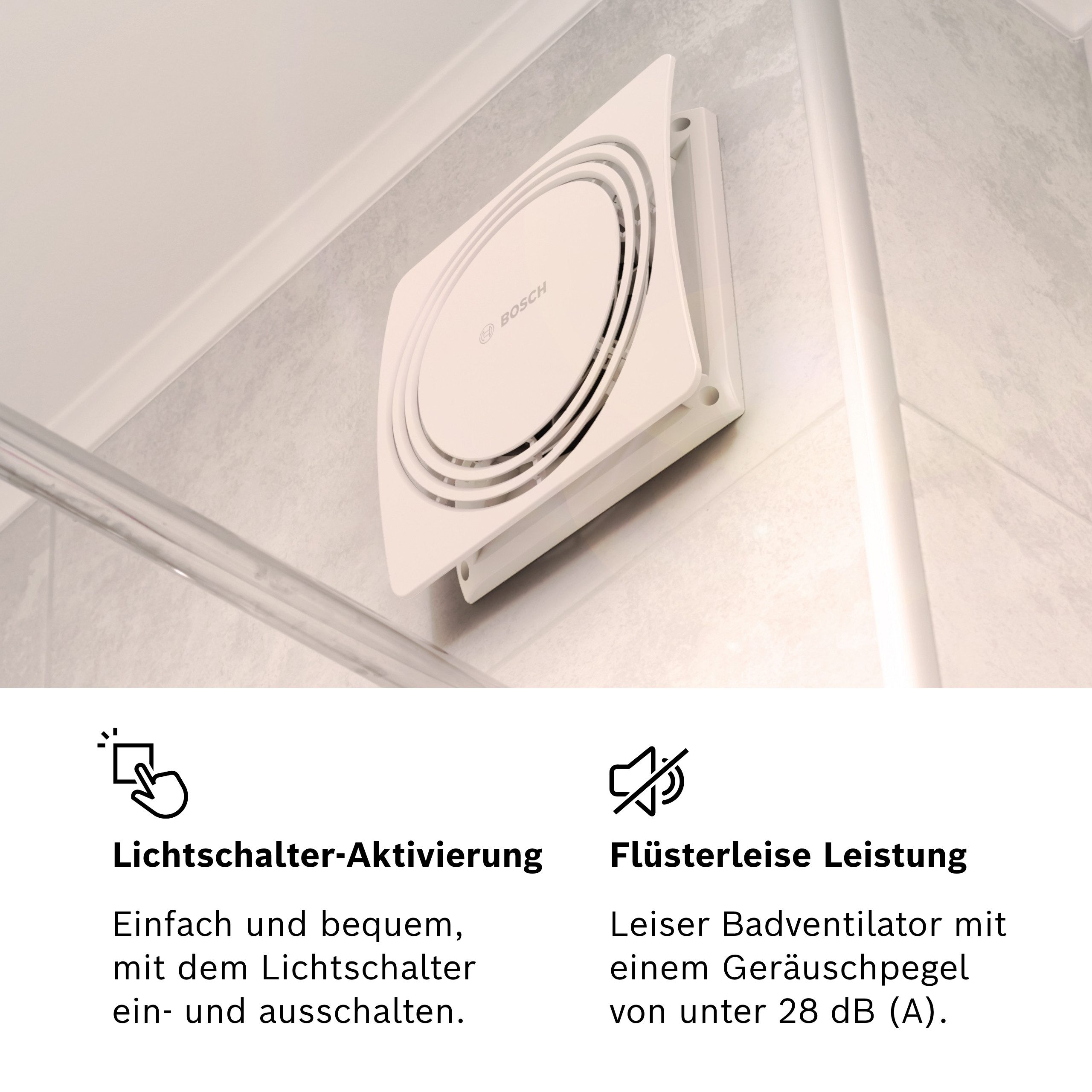 BOSCH Wandventilator Leiser Badlüfter 1900