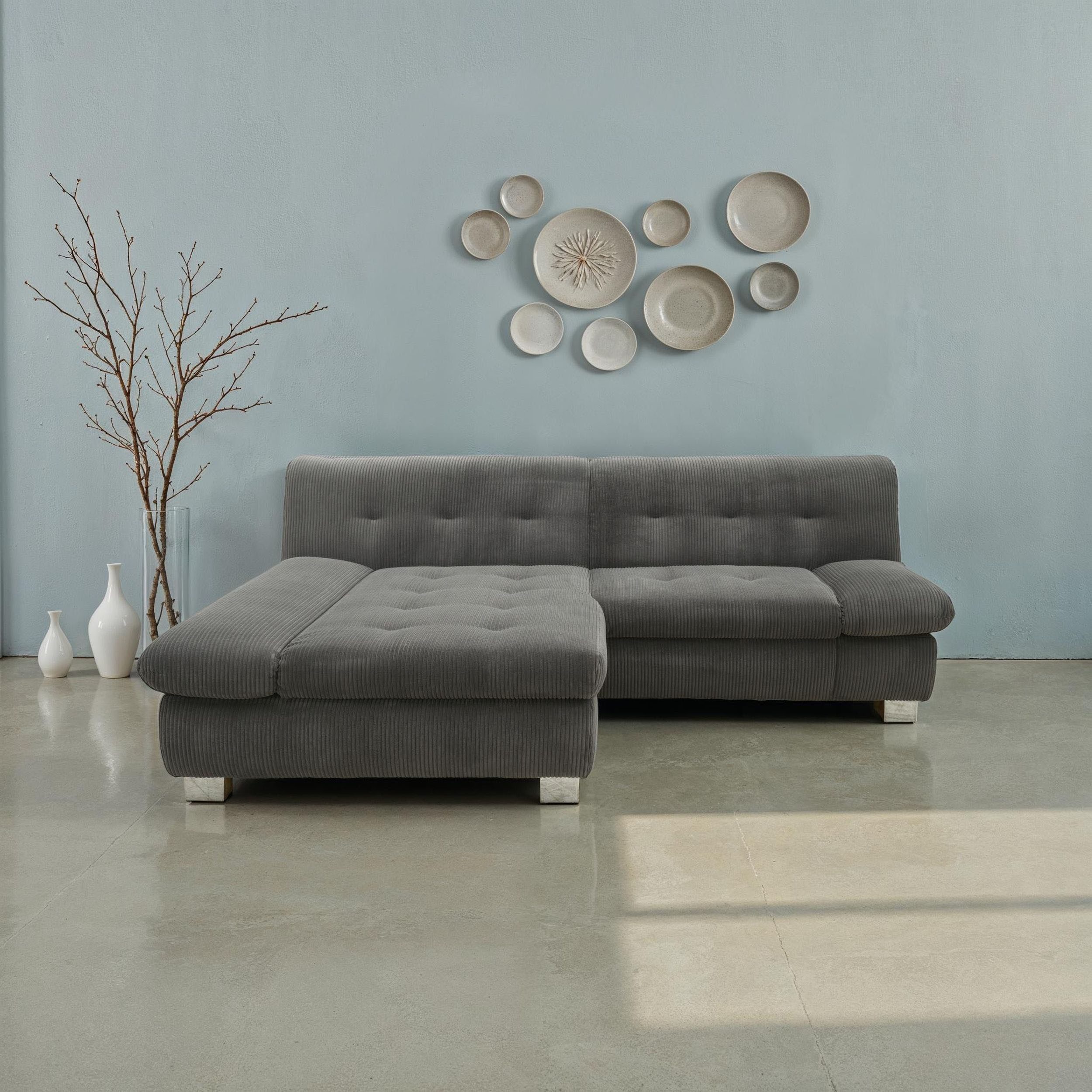 DOMO collection Ecksofa 100031 kompakte Stellmaße, günstig online kaufen