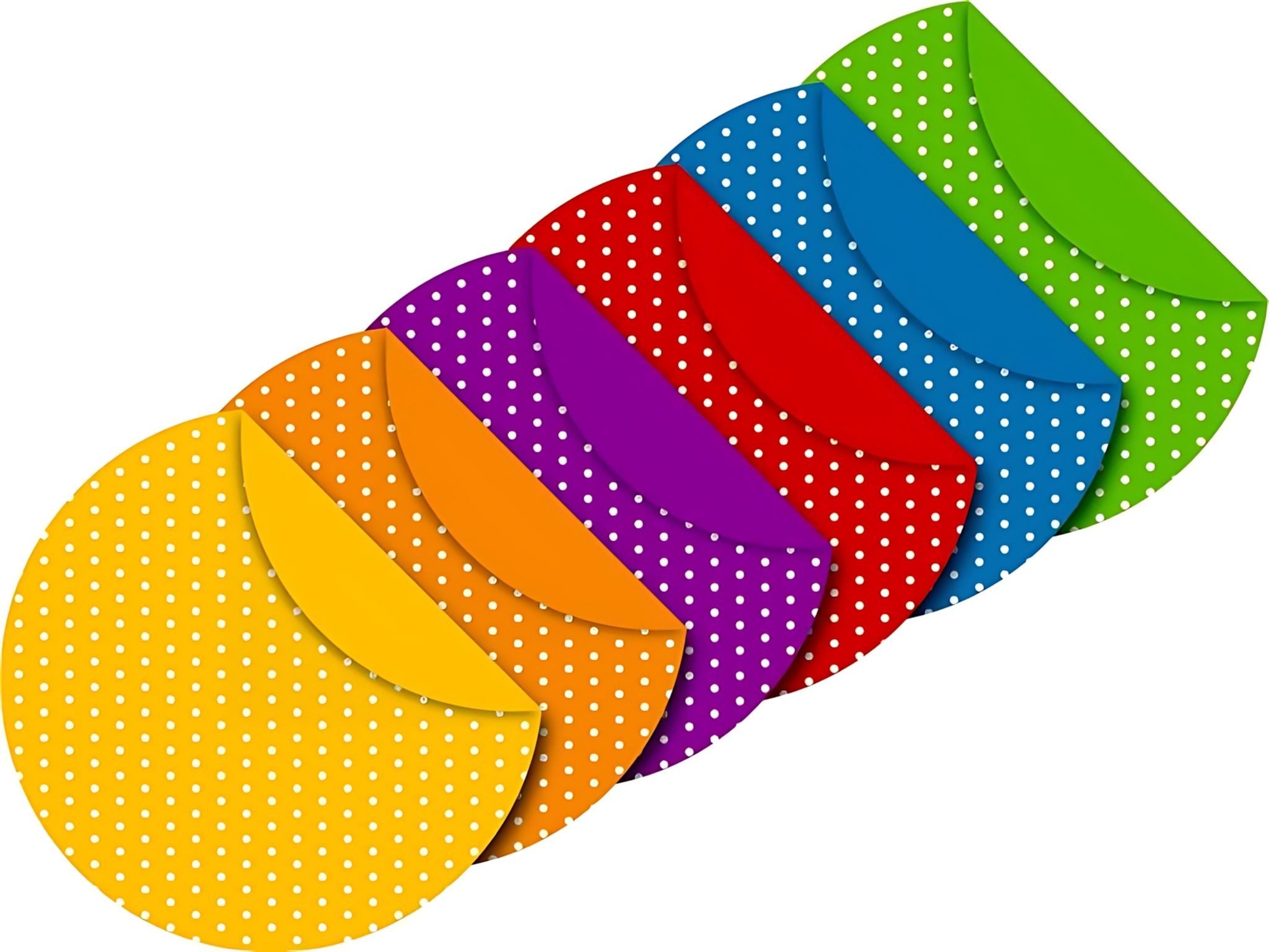 Heyda Bastelkartonpapier HEYDA 204875652 Faltblätter rund Punkte Ø 15 cm gelborange violett rot