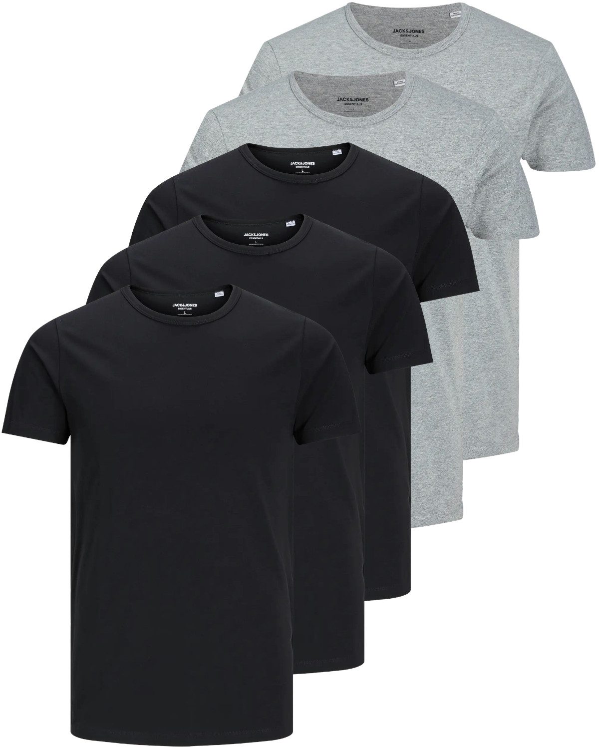 Jack & Jones T-Shirt (Spar-Set, 5er-Pack) O-Neck & V-Neck, in Unifarben, au günstig online kaufen