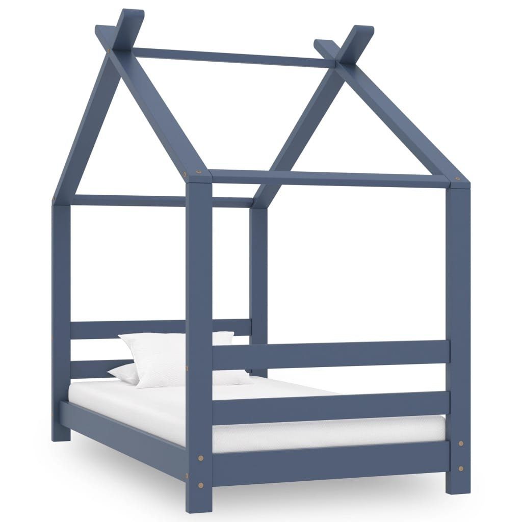 Hausbett aus Kiefer in Grau