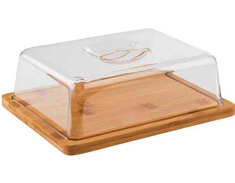 APS Servier-Set Bambus-Tablett mit Haube, Holz, Kunststoff