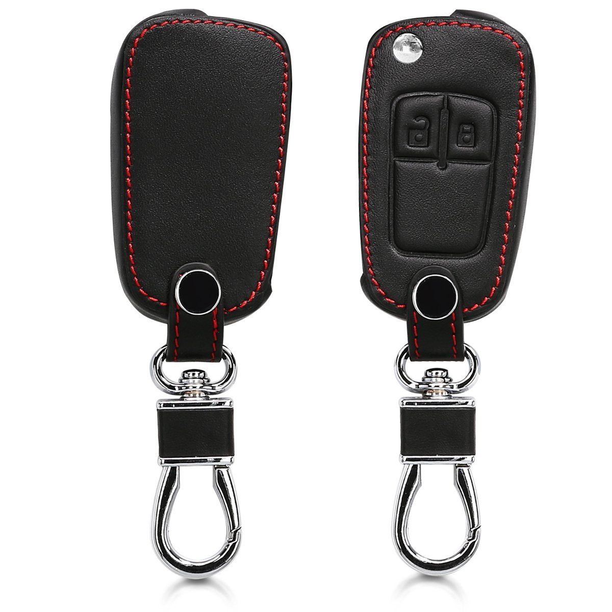 kwmobile Schlüsseltasche, Autoschlüssel Kunstleder Hülle kompatibel mit  Opel Chevrolet 2-Tasten Klapp Autoschlüssel - Schlüsselhülle Schlüssel Case  Cover