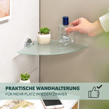 bremermann Wandregal Bad-Serie LUCENTE – Glaseckablage, Edelstahl verchromt hochglänzend