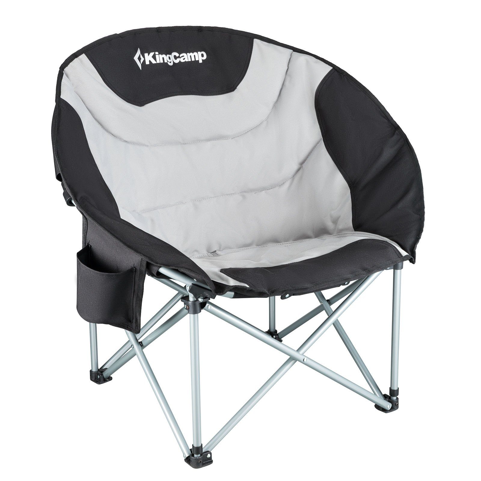 KingCamp Campingstuhl MoonChair XL Camping Klapp Stuhl, Garten Falt Sessel Kühltasche 150 kg