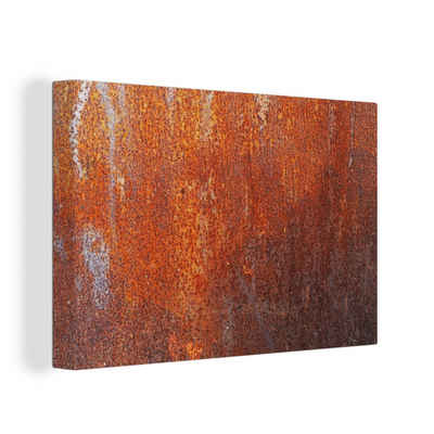 OneMillionCanvasses® Leinwandbild Vintage - Rost - Metall, (1 St), Wandbild Leinwandbilder, Aufhängefertig, Wanddeko, 30x20 cm