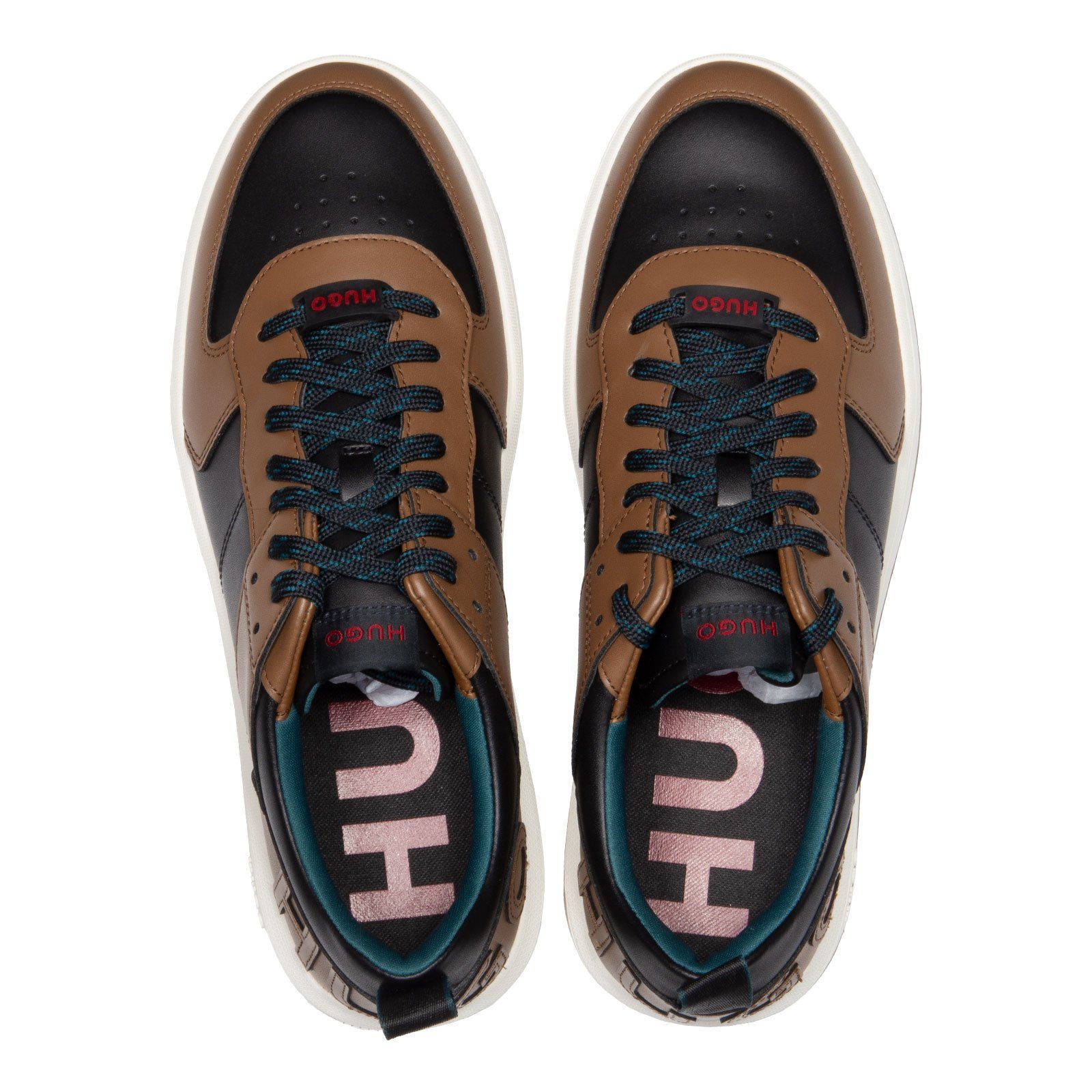 HUGO Kilian Tenn flmx Sneaker brown Ferse mit Logo-Patch open an der 240