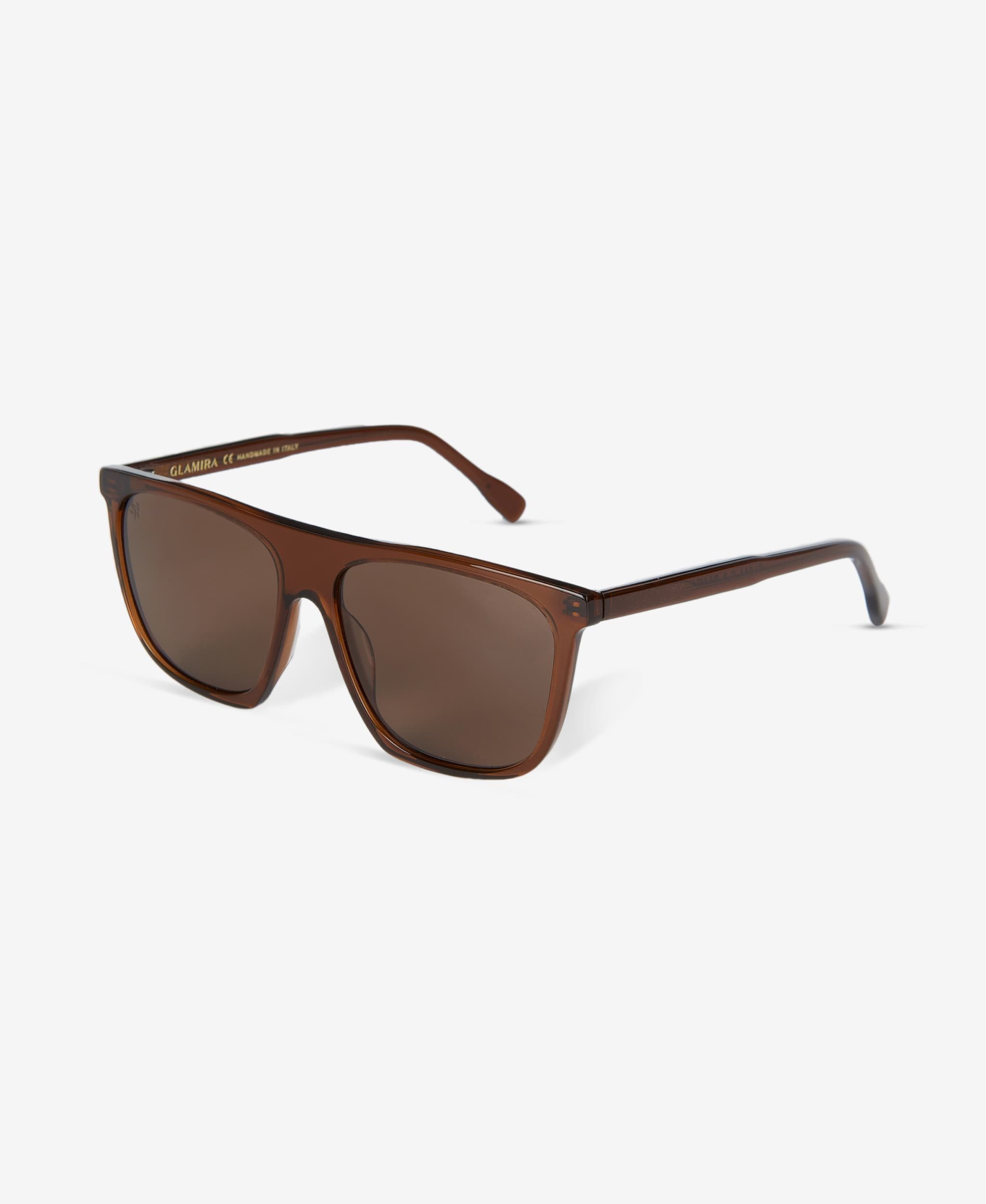 GLAMIRA Sonnenbrille Quadratische Glänzend Braune Herrensonnenbrille (1-St) mit polarisierten Linsen