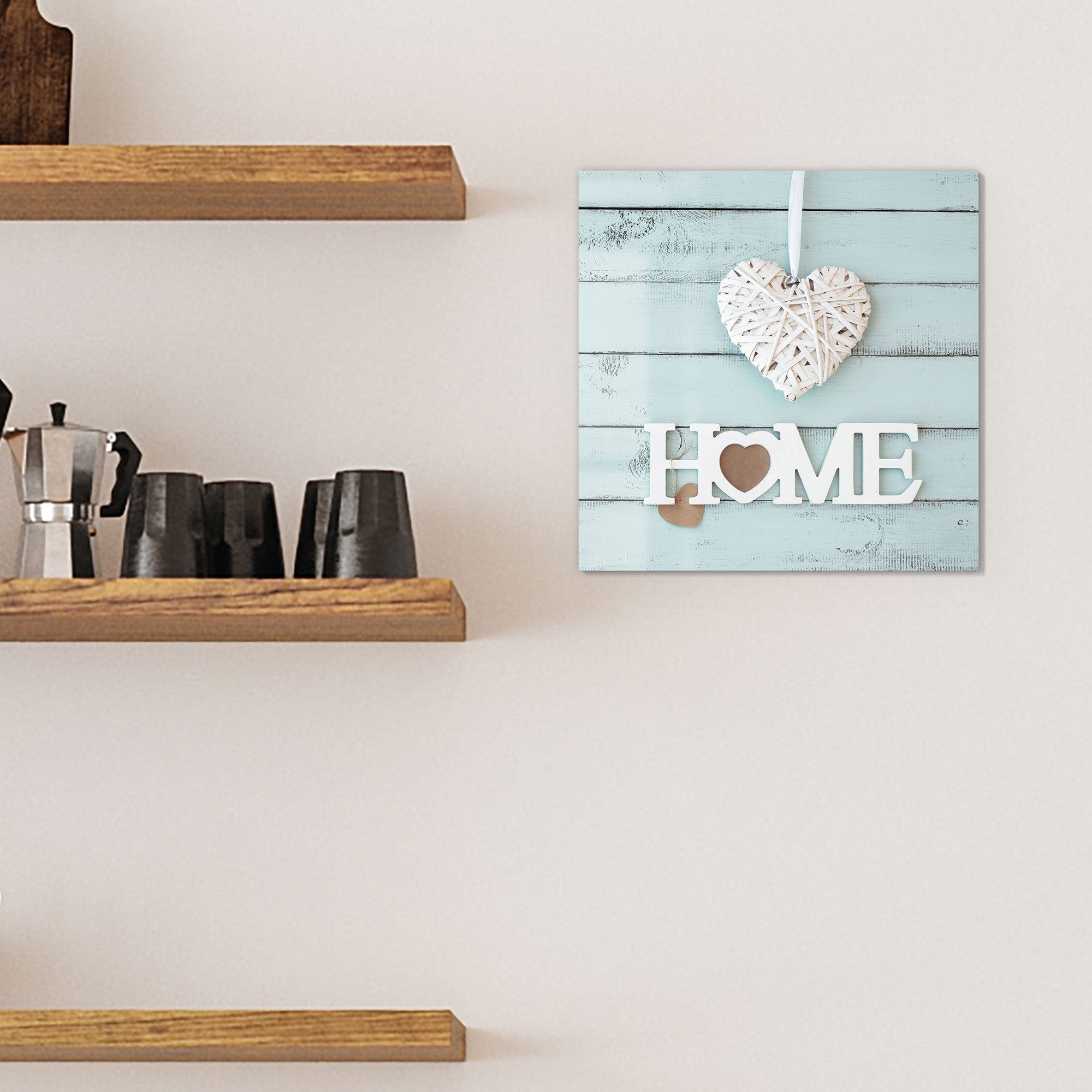 DEQORI Magnettafel 'Holzschrift HOME', Whiteboard Pinnwand beschreibbar