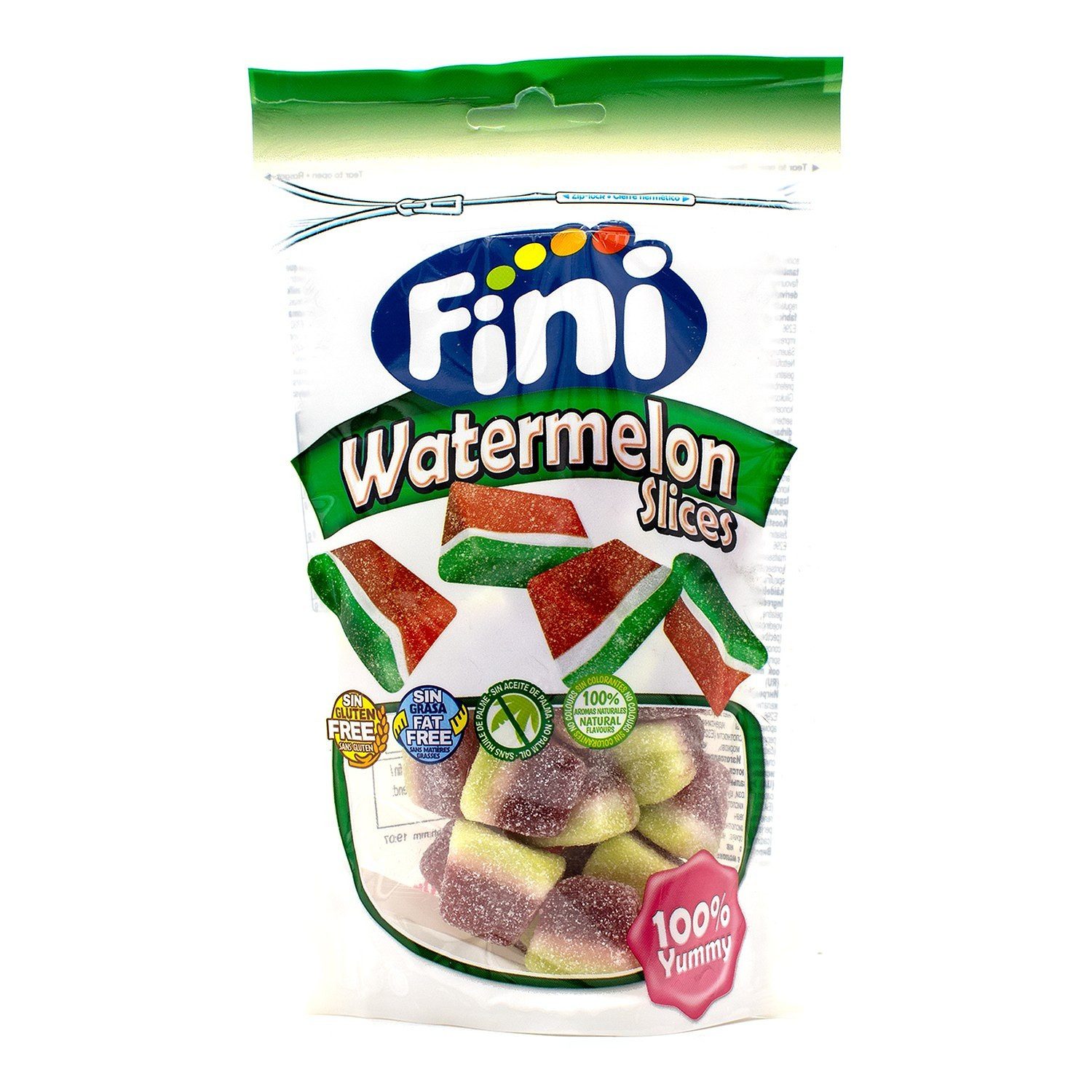 Fini Süßigkeit, 1 x 165 g, Fini Watermelon Slices – Vegane Fruchtgummis