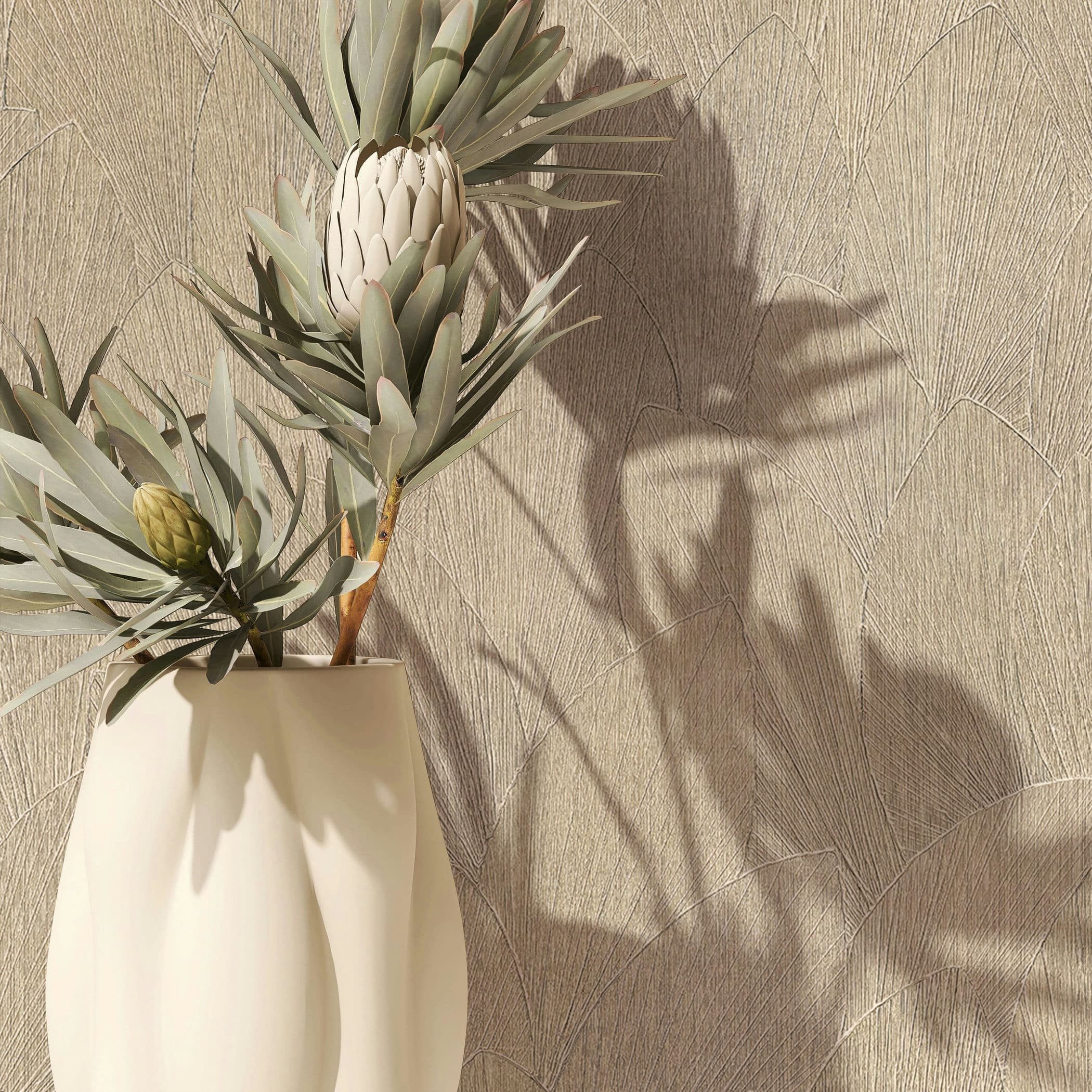 Marburg Vliestapete Tapete Leaf Harmony, geprägt, floral, moderne Vliestapete für Wohnzimmer Schlafzimmer Küche