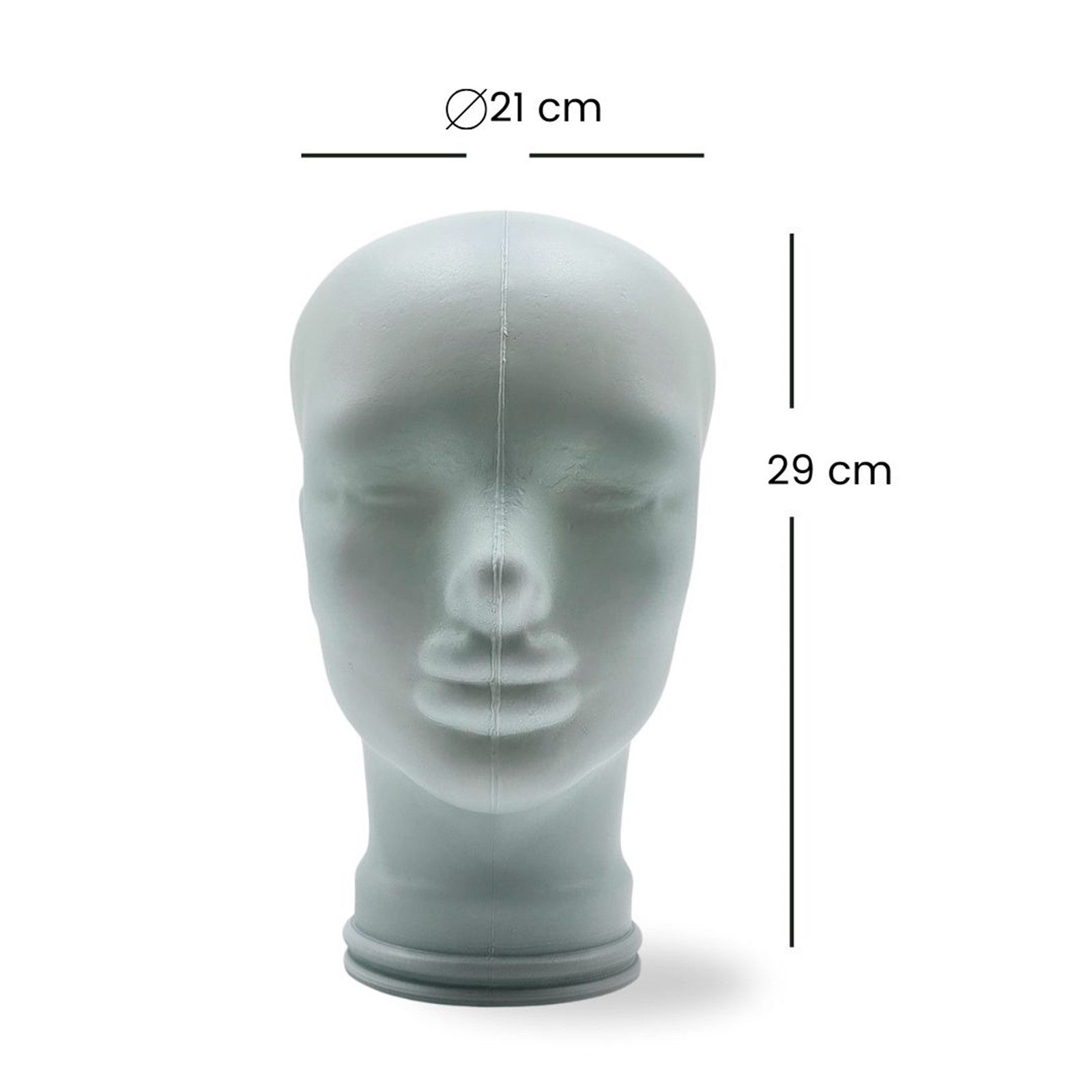 DESIGN DELIGHTS Skulptur Glas KOPFHÖRERSTÄNDER voll Glanz + matt, 29cm Glaskopf Skulptur, M02