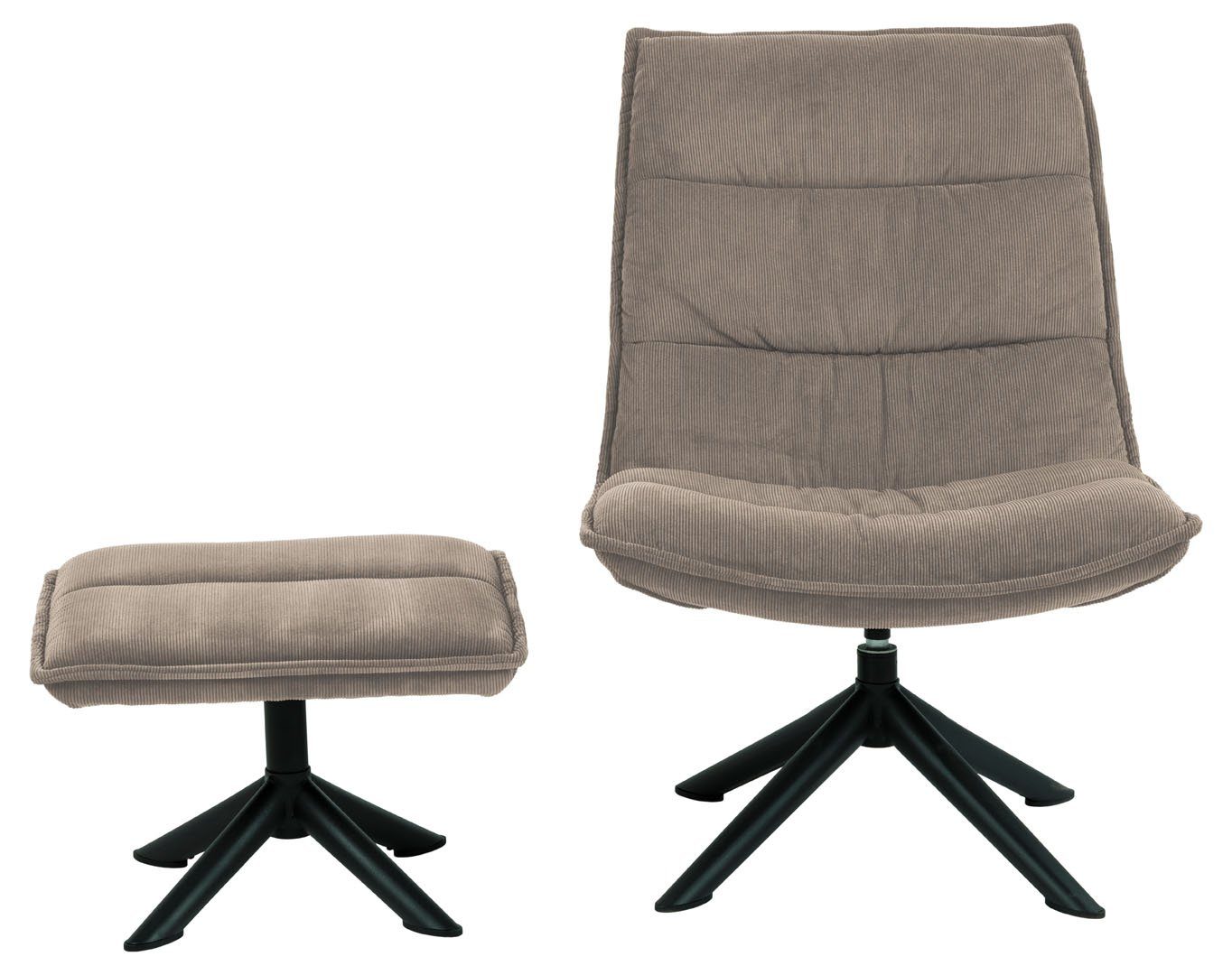 ebuy24 Sessel beige, Lounge-Sessel mit Relaxsessel Blizzard sc Hocker (1-St)