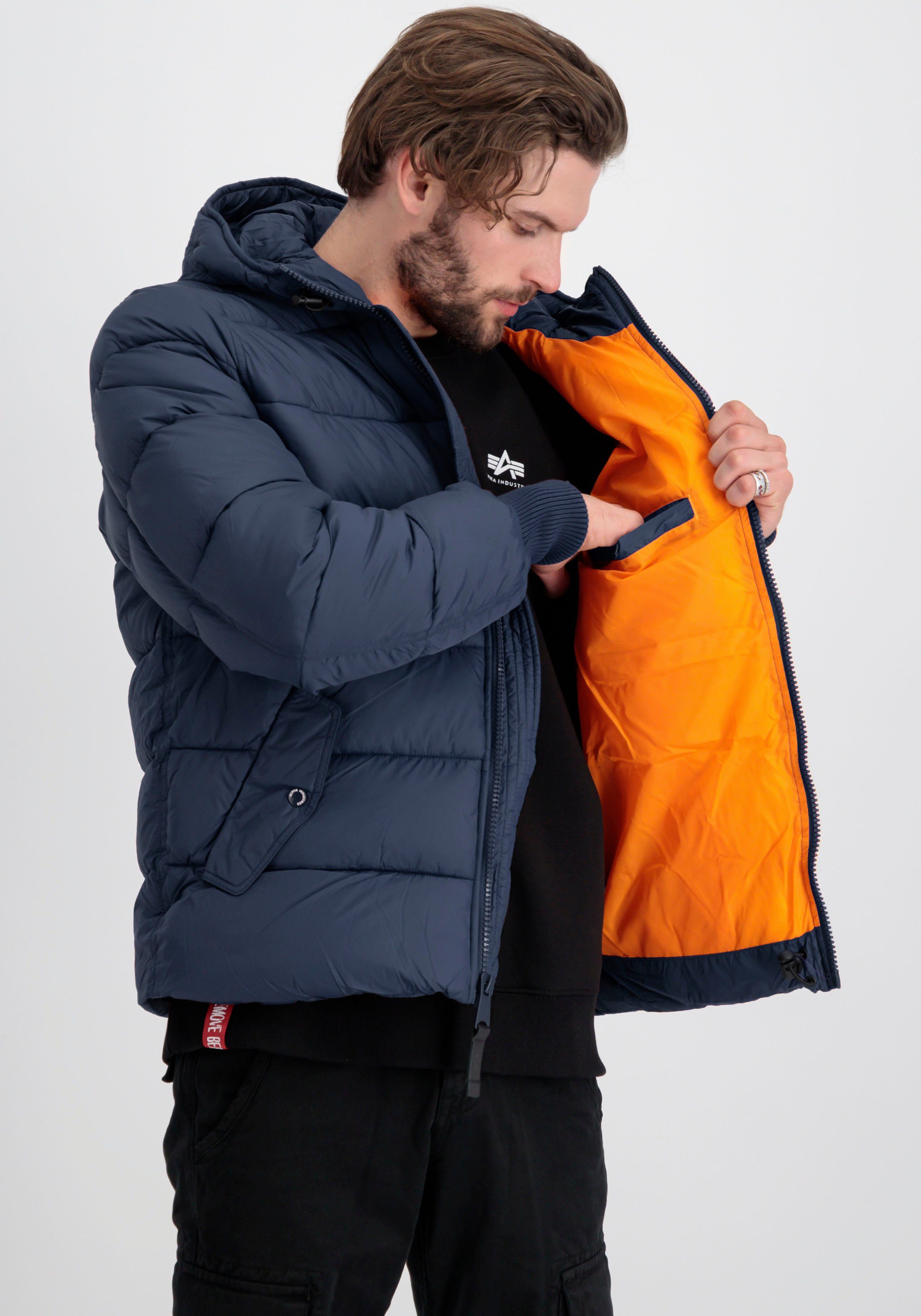 FD Puffer Blue Steppjacke rep Hooded Alpha Industries Alpha